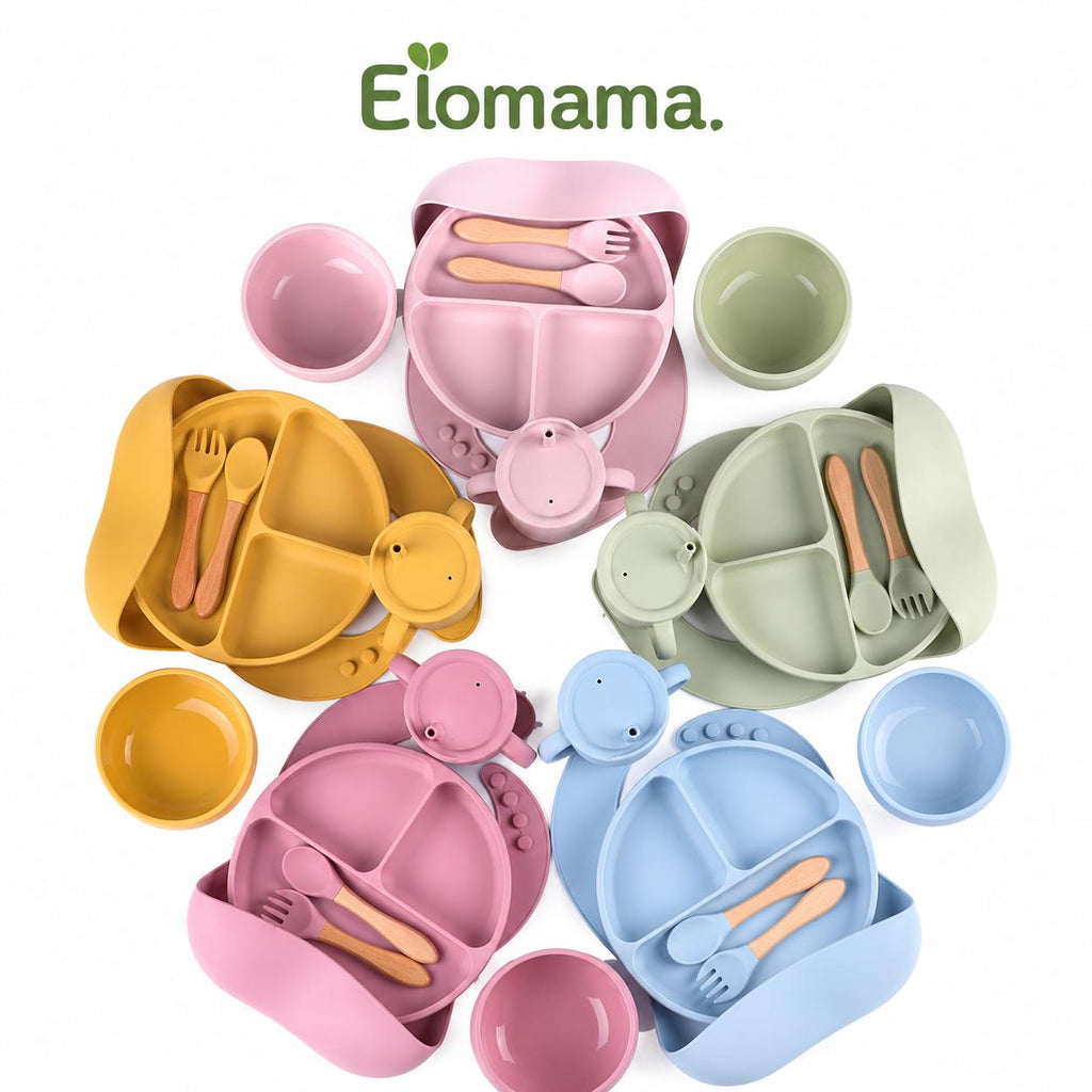 7 PIECE BABY SILICONE FEEDING SET